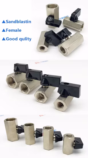 Male Female Thread Aluminium Handle1/8" Forged Brass Chrome Plated Mini Ball Valve