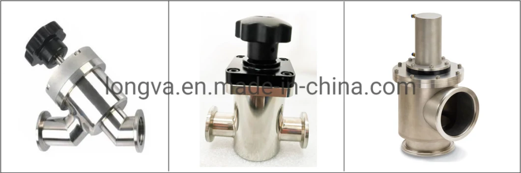Gdq Bellows Isolation Flapper Valve Kf CF Pneumatic High Vacuum Angle Valve