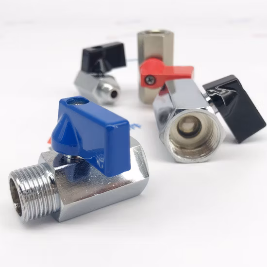 Male Female Thread Aluminium Handle1/8" Forged Brass Chrome Plated Mini Ball Valve