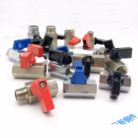Male Female Thread Aluminium Handle1/8" Forged Brass Chrome Plated Mini Ball Valve