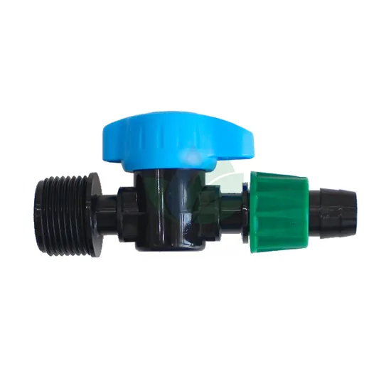 High Quality Barbed Plastic Male Thread Mini Valve on Drip Tape Irrigation 