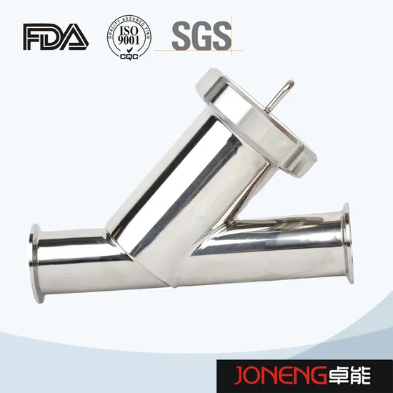 Stainless Steel Sanitary Dairy Y Type Pipe Basket Inline Filter Strainer Valves (JN
